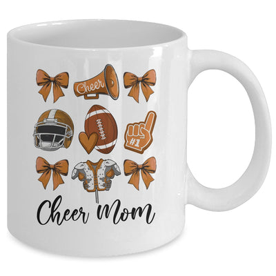 Cheer Mom Brown Women Cheerleading Football Coquette Bow Mug | teecentury