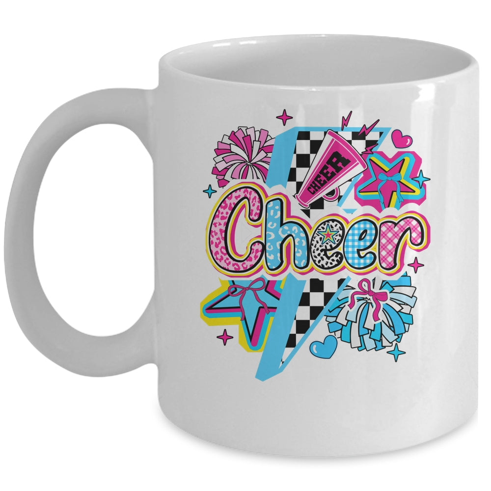 Cheer Mom Cheerleader Coquette Bow Colorful Football Season Mug | teecentury