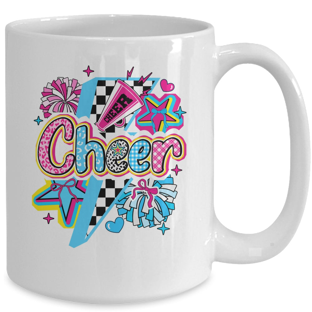 Cheer Mom Cheerleader Coquette Bow Colorful Football Season Mug | teecentury