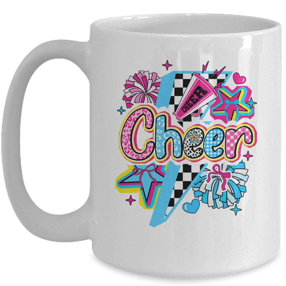 Cheer Mom Cheerleader Coquette Bow Colorful Football Season Mug | teecentury