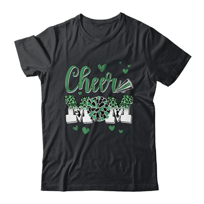 Cheer Mom Green Black White Leopard Letters Cheer Pom Poms Shirt & Tank Top | teecentury