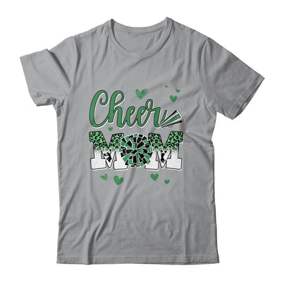 Cheer Mom Green Black White Leopard Letters Cheer Pom Poms Shirt & Tank Top | teecentury