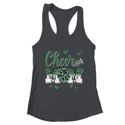 Cheer Mom Green Black White Leopard Letters Cheer Pom Poms Shirt & Tank Top | teecentury