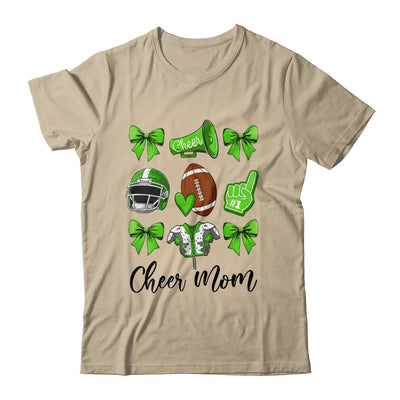 Cheer Mom Green Women Cheerleading Football Coquette Bow Shirt & Sweatshirt | teecentury