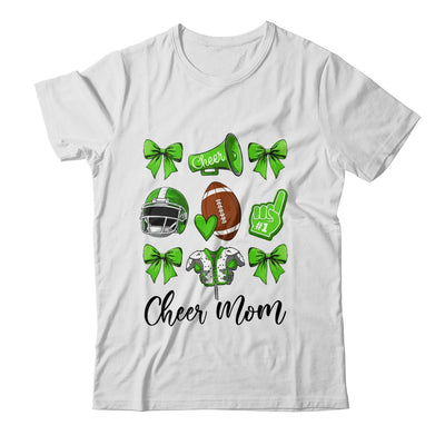 Cheer Mom Green Women Cheerleading Football Coquette Bow Shirt & Sweatshirt | teecentury