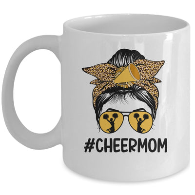 Cheer Mom Mama Parents Cheerleading Mom Messy Bun Mug | teecentury