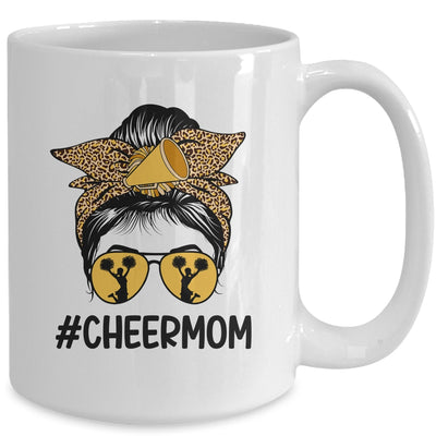 Cheer Mom Mama Parents Cheerleading Mom Messy Bun Mug | teecentury