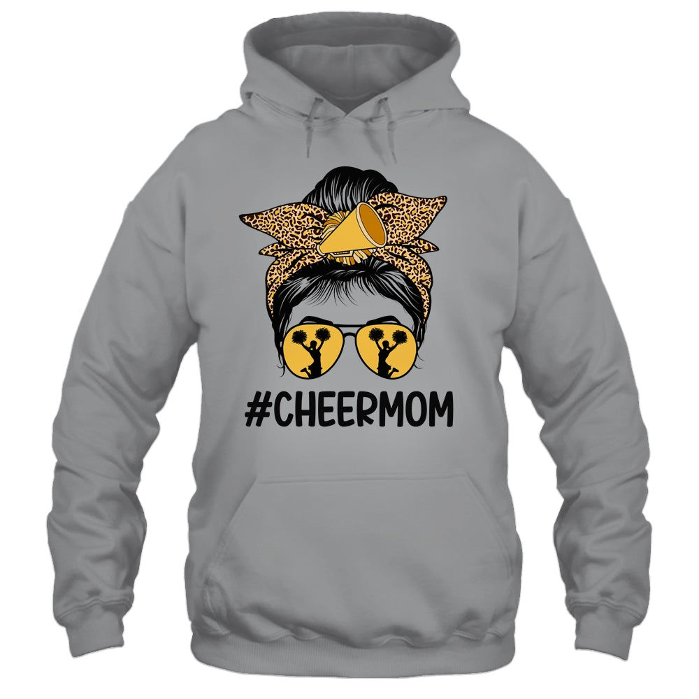 Cheer Mom Mama Parents Cheerleading Mom Messy Bun Shirt & Tank Top | teecentury