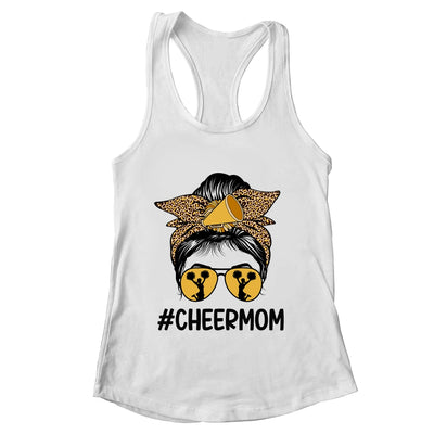 Cheer Mom Mama Parents Cheerleading Mom Messy Bun Shirt & Tank Top | teecentury