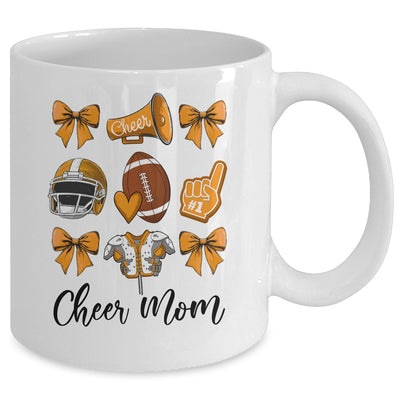 Cheer Mom Orange Women Cheerleading Football Coquette Bow Mug | teecentury