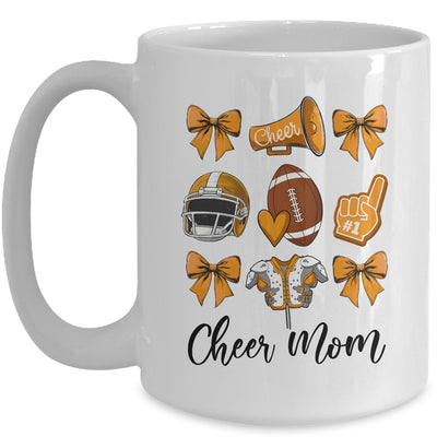 Cheer Mom Orange Women Cheerleading Football Coquette Bow Mug | teecentury