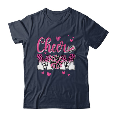 Cheer Mom Pink Black White Leopard Letters Cheer Pom Poms Shirt & Tank Top | teecentury