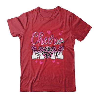 Cheer Mom Pink Black White Leopard Letters Cheer Pom Poms Shirt & Tank Top | teecentury