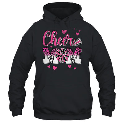 Cheer Mom Pink Black White Leopard Letters Cheer Pom Poms Shirt & Tank Top | teecentury