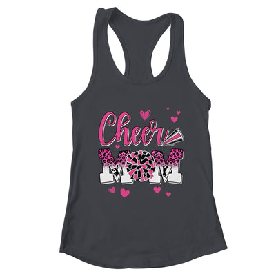 Cheer Mom Pink Black White Leopard Letters Cheer Pom Poms Shirt & Tank Top | teecentury