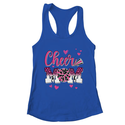 Cheer Mom Pink Black White Leopard Letters Cheer Pom Poms Shirt & Tank Top | teecentury