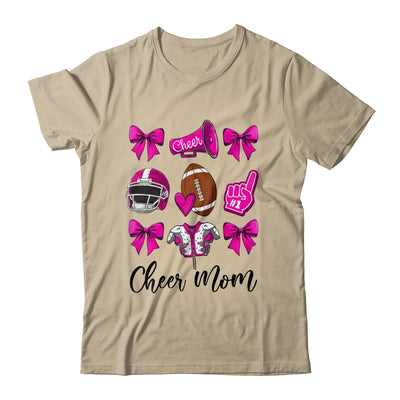 Cheer Mom Pink Women Cheerleading Football Coquette Bow Shirt & Sweatshirt | teecentury