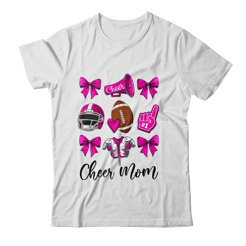 Cheer Mom Pink Women Cheerleading Football Coquette Bow Shirt & Sweatshirt | teecentury