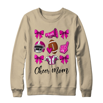 Cheer Mom Pink Women Cheerleading Football Coquette Bow Shirt & Sweatshirt | teecentury