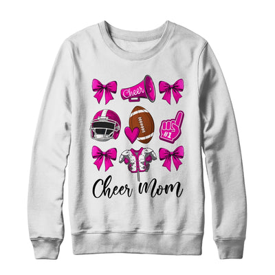 Cheer Mom Pink Women Cheerleading Football Coquette Bow Shirt & Sweatshirt | teecentury