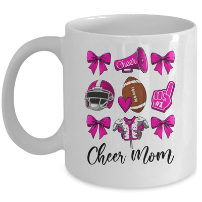 Cheer Mom Pink Women Cheerleading Football Coquette Bow Mug | teecentury