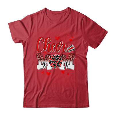 Cheer Mom Red Black White Leopard Letters Cheer Pom Poms Shirt & Tank Top | teecentury