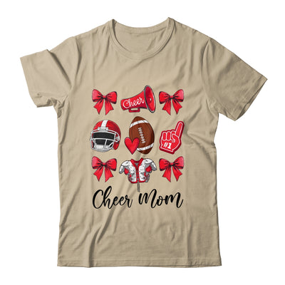 Cheer Mom Red Women Cheerleading Football Coquette Bow Shirt & Sweatshirt | teecentury