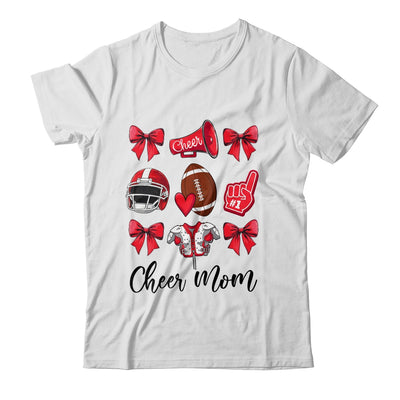Cheer Mom Red Women Cheerleading Football Coquette Bow Shirt & Sweatshirt | teecentury