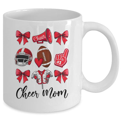 Cheer Mom Red Women Cheerleading Football Coquette Bow Mug | teecentury