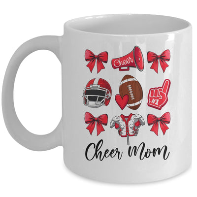 Cheer Mom Red Women Cheerleading Football Coquette Bow Mug | teecentury