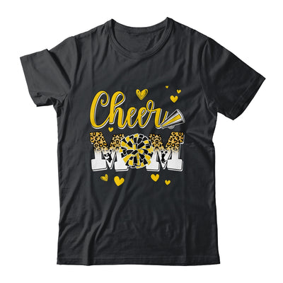 Cheer Mom Yellow Black White Leopard Letters Cheer Pom Poms Shirt & Tank Top | teecentury