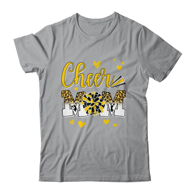 Cheer Mom Yellow Black White Leopard Letters Cheer Pom Poms Shirt & Tank Top | teecentury