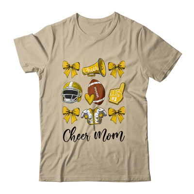 Cheer Mom Yellow Women Cheerleading Football Coquette Bow Shirt & Sweatshirt | teecentury