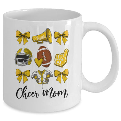 Cheer Mom Yellow Women Cheerleading Football Coquette Bow Mug | teecentury