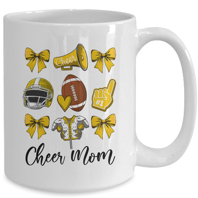 Cheer Mom Yellow Women Cheerleading Football Coquette Bow Mug | teecentury