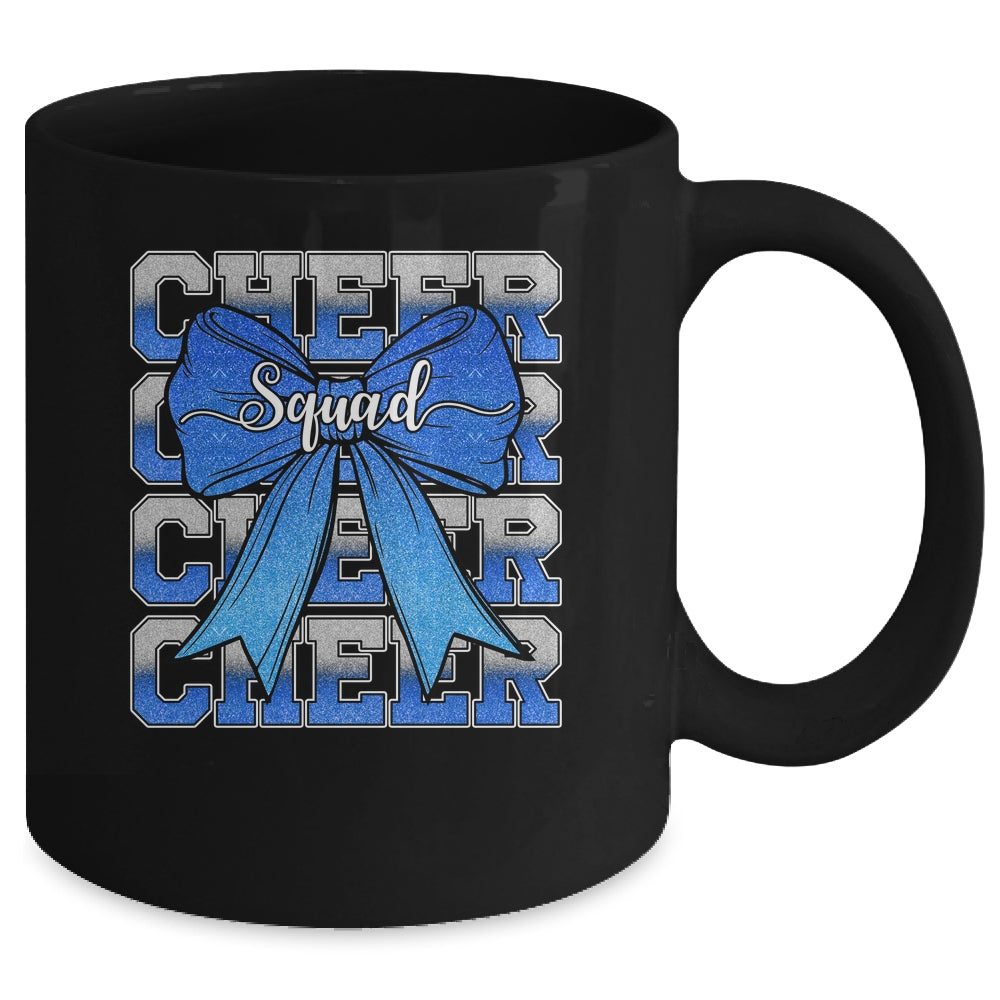 Cheer Squad Funny Cheerleader Cheerleading Coquette Bow Blue Mug | teecentury