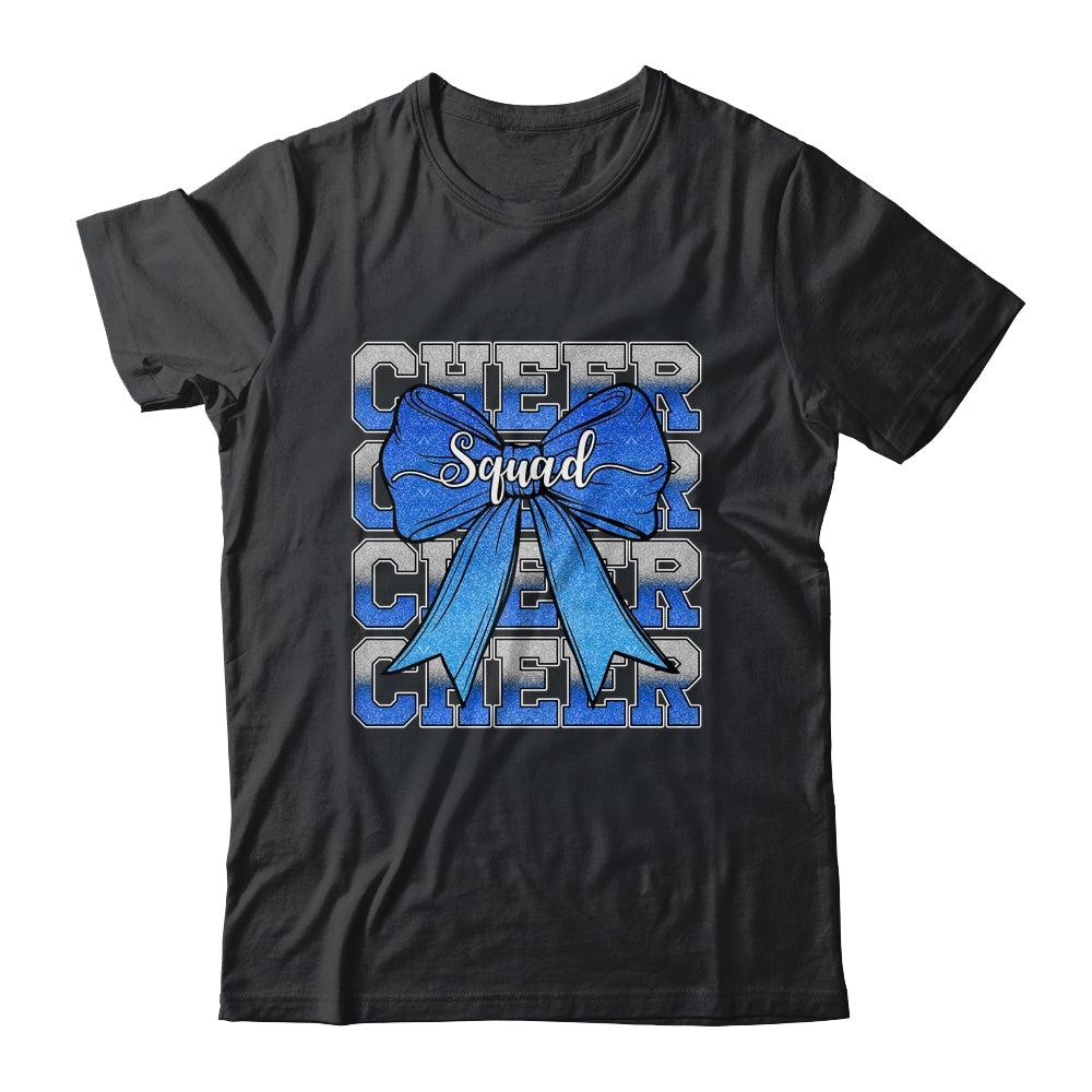 Cheer Squad Funny Cheerleader Cheerleading Coquette Bow Blue Shirt & Tank Top | teecentury