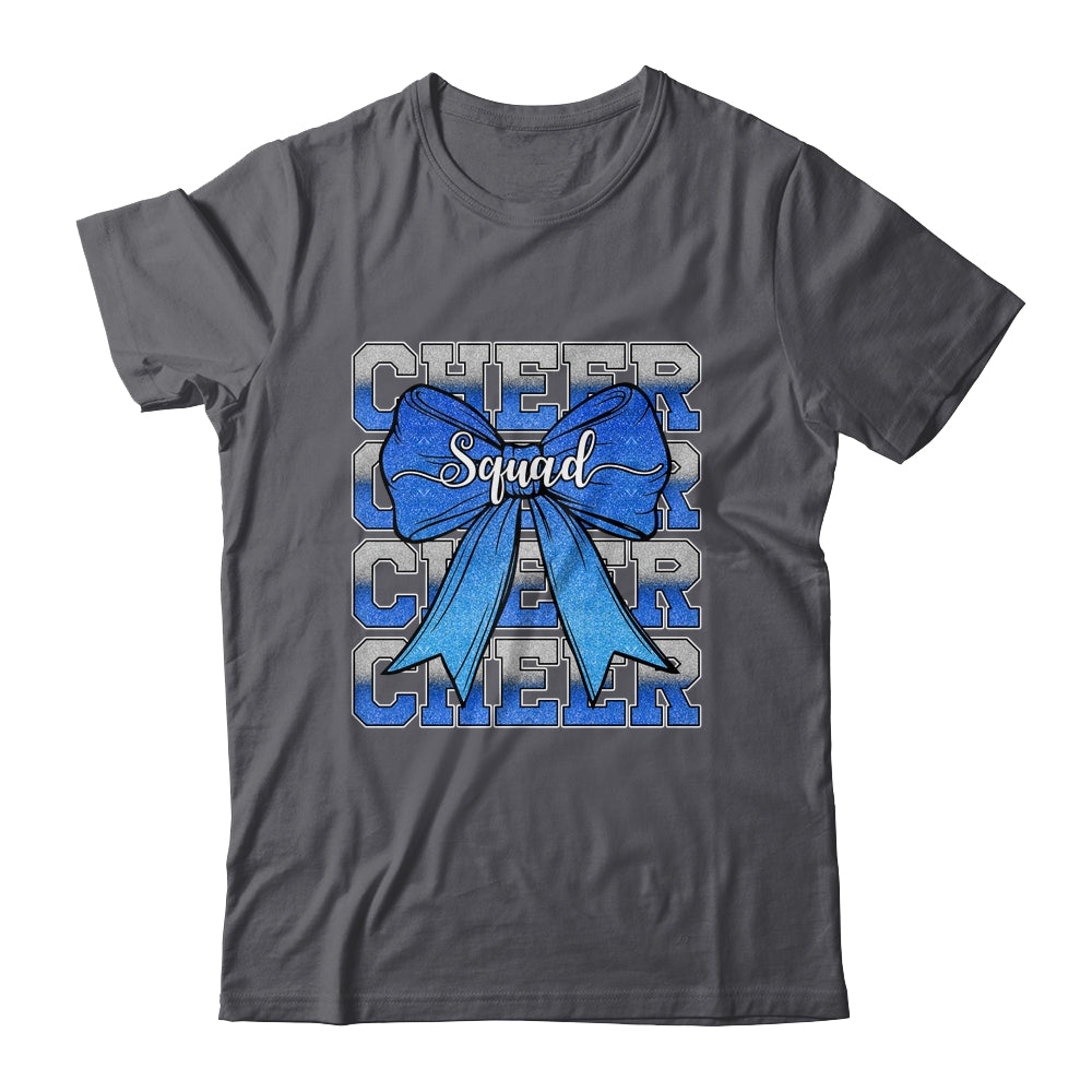Cheer Squad Funny Cheerleader Cheerleading Coquette Bow Blue Shirt & Tank Top | teecentury