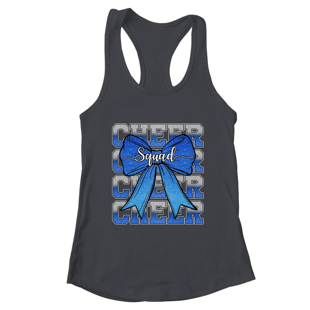 Cheer Squad Funny Cheerleader Cheerleading Coquette Bow Blue Shirt & Tank Top | teecentury