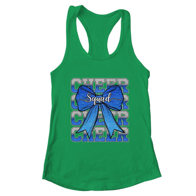 Cheer Squad Funny Cheerleader Cheerleading Coquette Bow Blue Shirt & Tank Top | teecentury