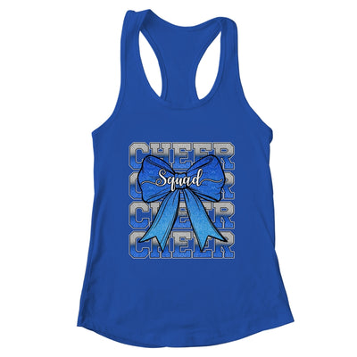 Cheer Squad Funny Cheerleader Cheerleading Coquette Bow Blue Shirt & Tank Top | teecentury