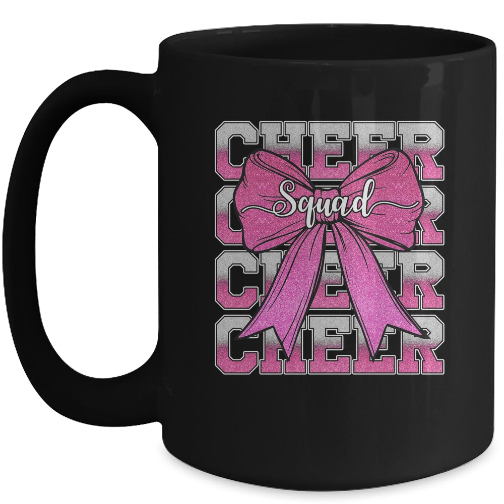 Cheer Squad Funny Cheerleader Cheerleading Coquette Bow Pink Mug | teecentury