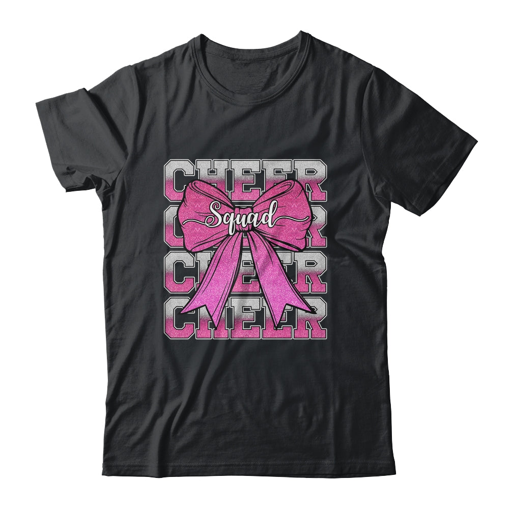Cheer Squad Funny Cheerleader Cheerleading Coquette Bow Pink Shirt & Tank Top | teecentury