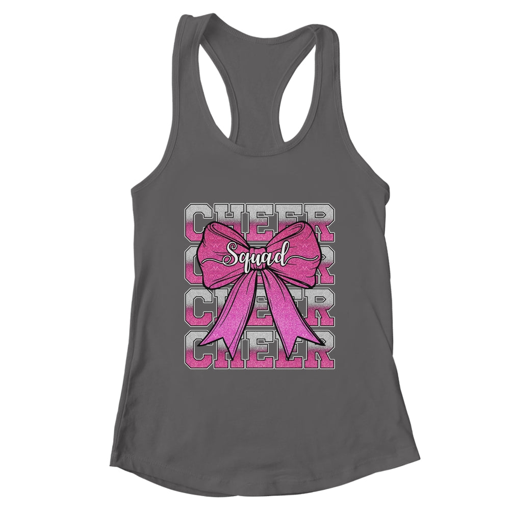 Cheer Squad Funny Cheerleader Cheerleading Coquette Bow Pink Shirt & Tank Top | teecentury