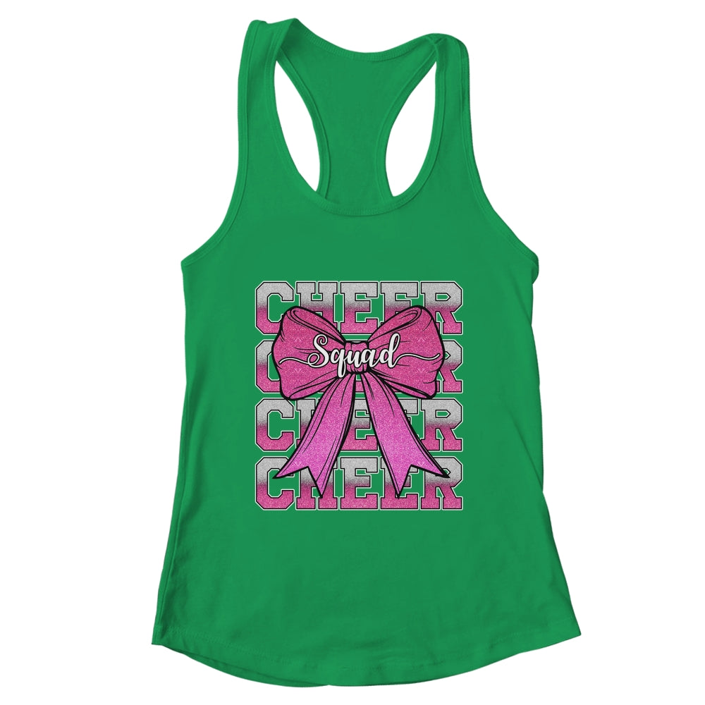 Cheer Squad Funny Cheerleader Cheerleading Coquette Bow Pink Shirt & Tank Top | teecentury