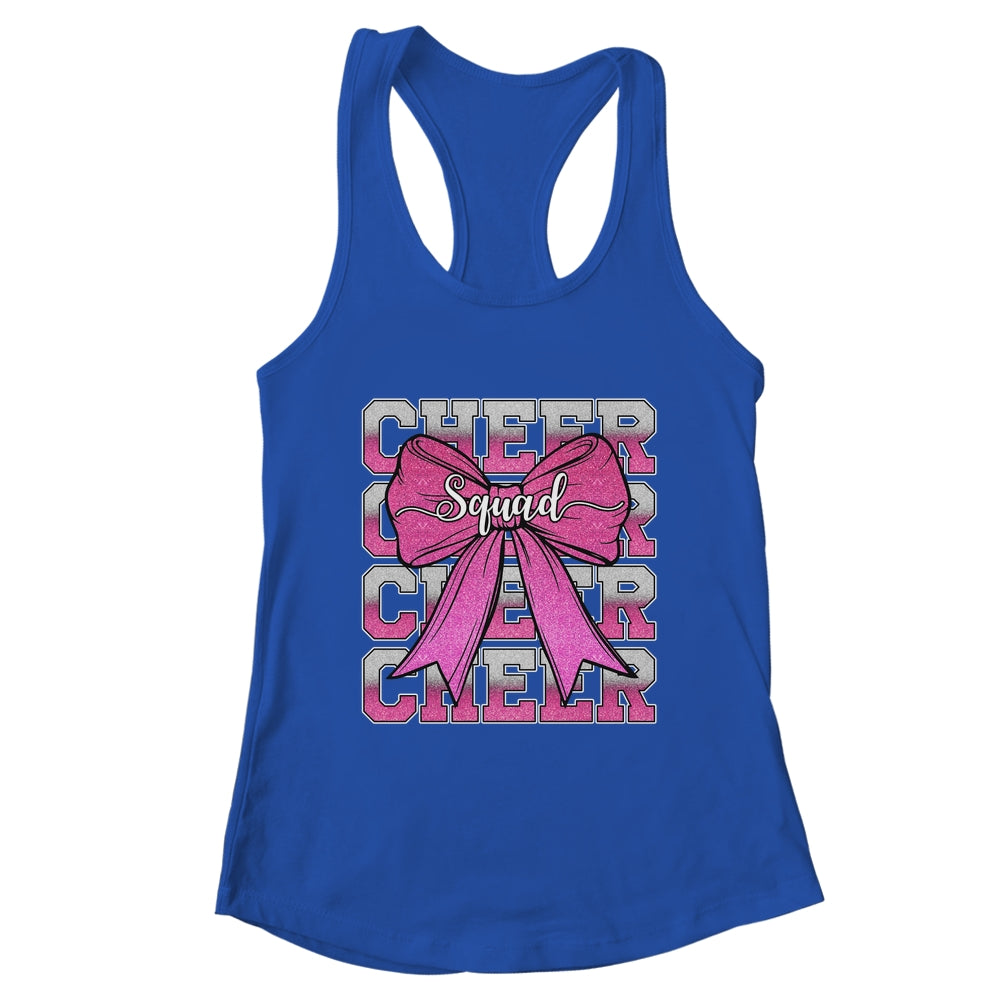 Cheer Squad Funny Cheerleader Cheerleading Coquette Bow Pink Shirt & Tank Top | teecentury