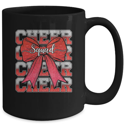 Cheer Squad Funny Cheerleader Cheerleading Coquette Bow Red Mug | teecentury