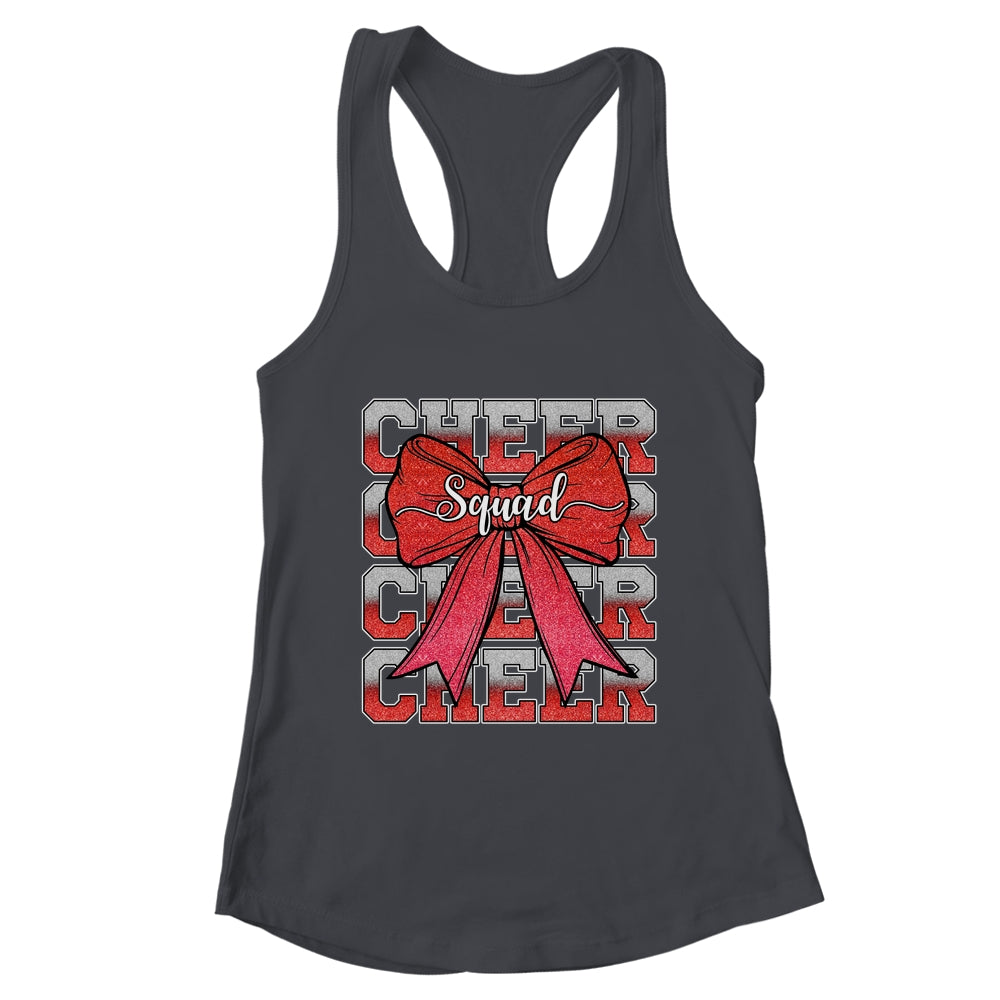 Cheer Squad Funny Cheerleader Cheerleading Coquette Bow Red Shirt & Tank Top | teecentury