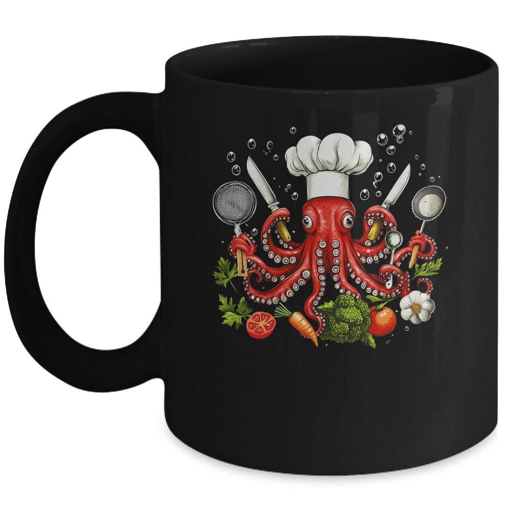 Chef Octopus Funny Cooking Sous Chef Cook Art Men Women Mug | teecentury