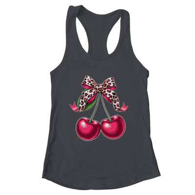 Cherry Fruit Kawaii Cherry Cherries Leopard Coquette Bow Shirt & Tank Top | teecentury